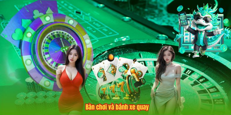 Bàn chơi và bánh xe quay